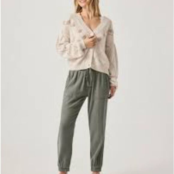 Splendid Women's Small Pull On Elastic Waistband Drawstring Pants in Olive Brown - Picture 6 of 13